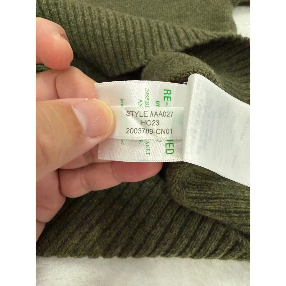 J.Crew Men's Olive Lambswool Blend Sweater Heritage Prep Quiet Luxury Size S EUC